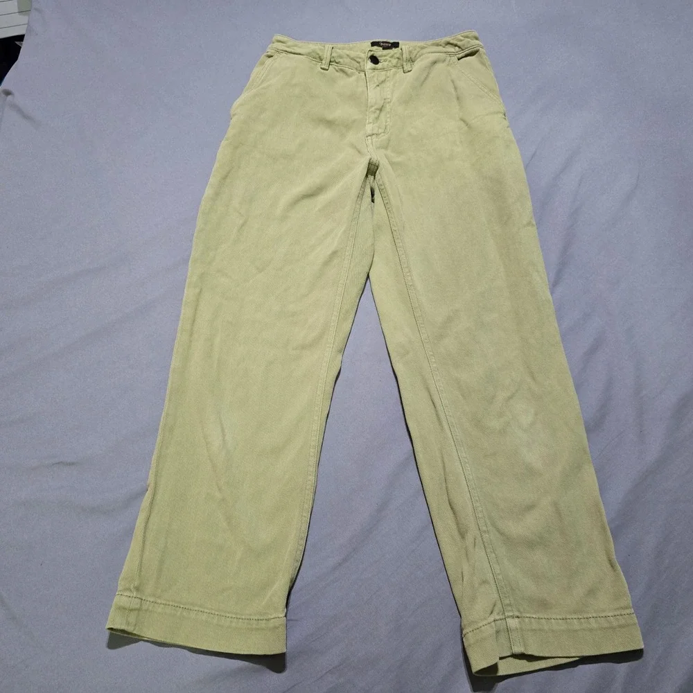 Quince Wide Leg Pants Womens 2 Sage Green Organic Cotton Stretch Twill CFL01